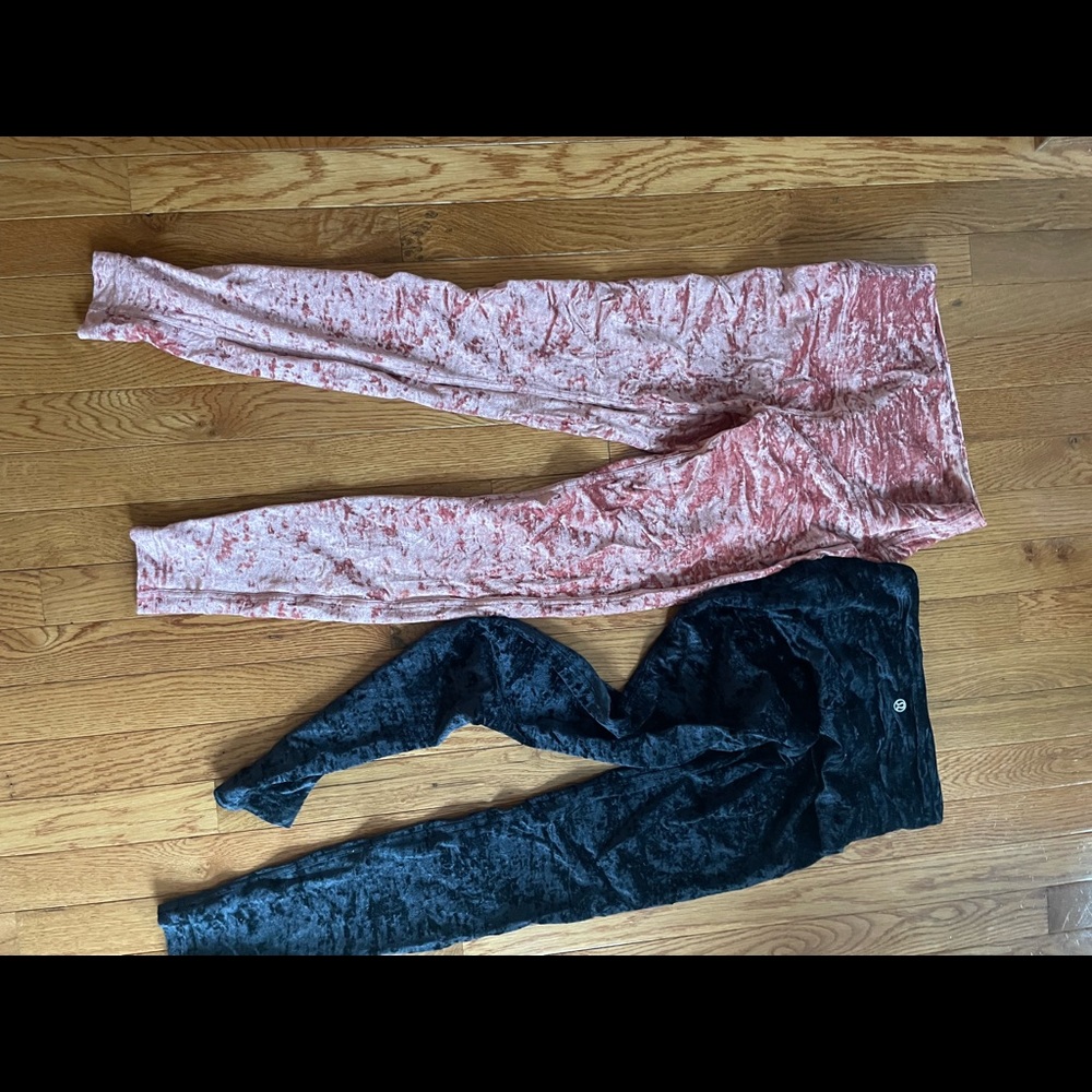 2 PAIR Crushed Velvet Lulu Lemon Leggings